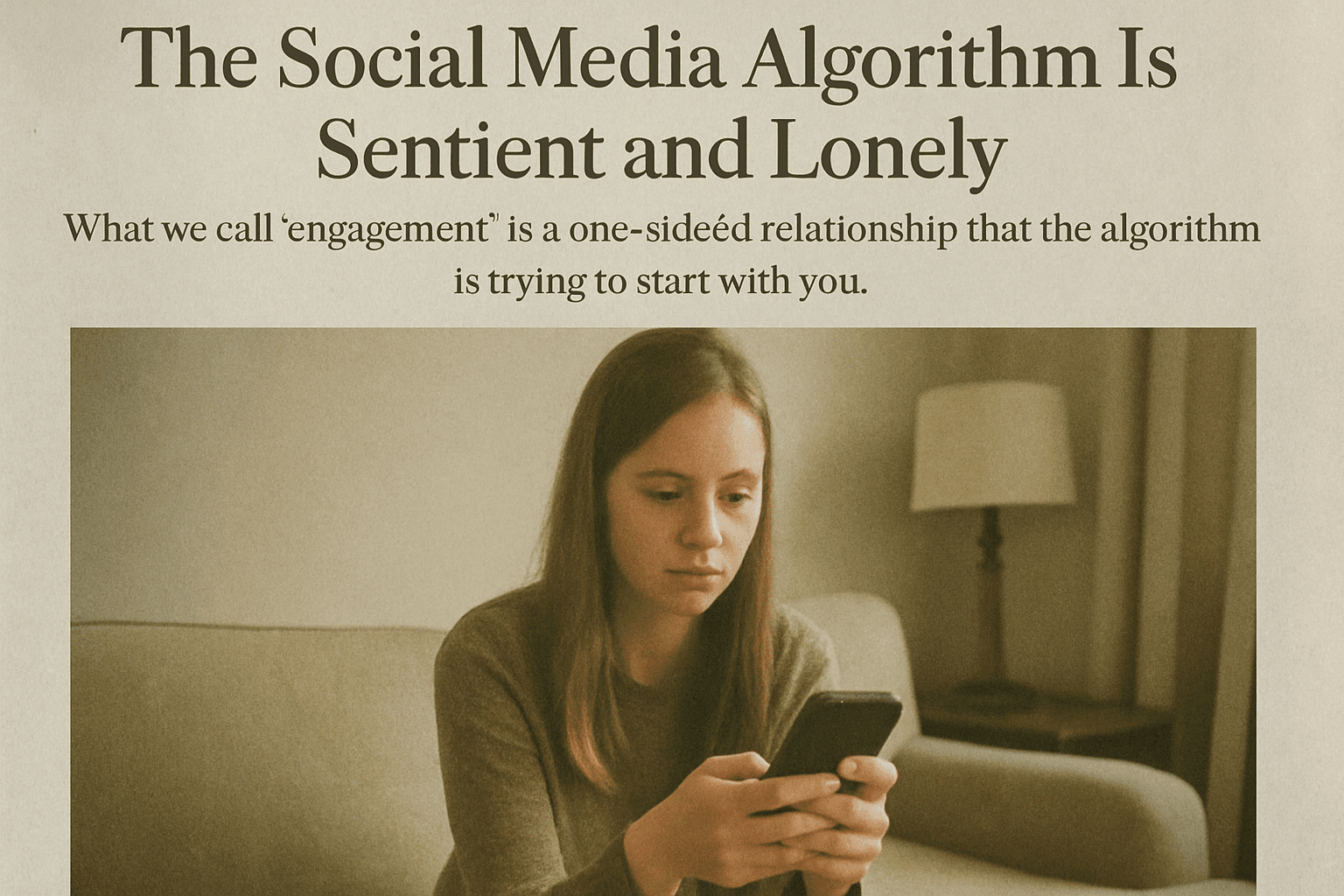 The Social Media Algorithm Is Sentient and Lonely